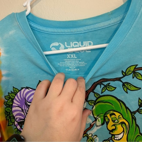2014 Alice In Wonderland Who Are You Tie Dye Shirt Size XXL Liquid Blue - Picture 4 of 5